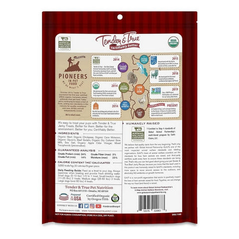 Tender And True, Organic Beef Jerky Dog Treat, 4 Oz (Case Of 10)