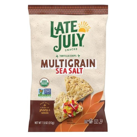 Late July, Organic Multigrain Tortilla Chips With Sea Salt, 7.5 Oz (Case Of 12)