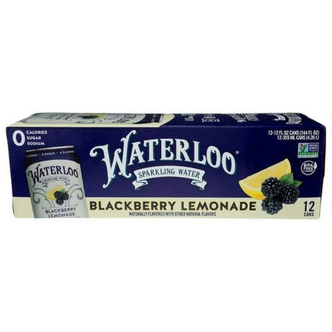 Waterloo Sparkling Water, Sparkling Water Blackberry Lemonade, 144 Oz (Case Of 2)