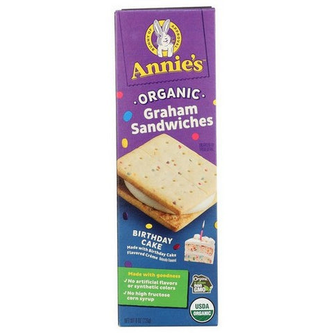 Annie's Homegrown, Organic Birthday Cake Graham Sandwiches, 8 Oz (Case Of 6)