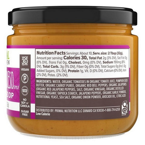 Primal Kitchen, Spicy Queso Plant Based Dip, 11.5 Oz (Case Of 6)
