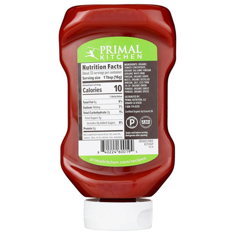 Primal Kitchen, Organic Squeeze Ketchup Unsweetened, 18.5 Oz (Case Of 6)