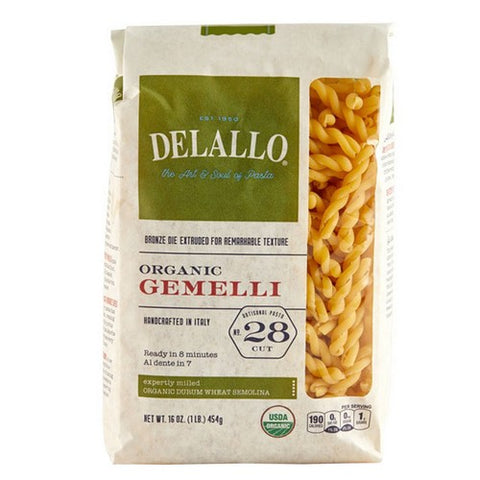 Delallo, Organic Gemelli Noodles, 16 Oz (Case Of 8)