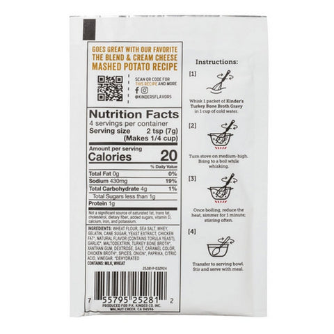 Kinders, Gravy Bone Broth Roasted Turkey, 1 Oz (Case Of 15)