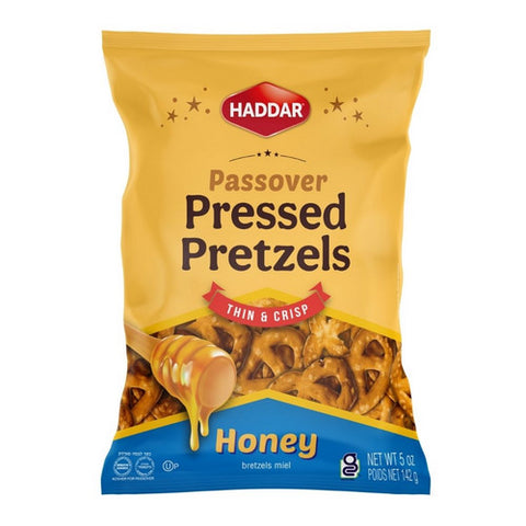 Haddar, Pressed Honey Pretzels Gluten Free, 5 Oz (Case Of 12)
