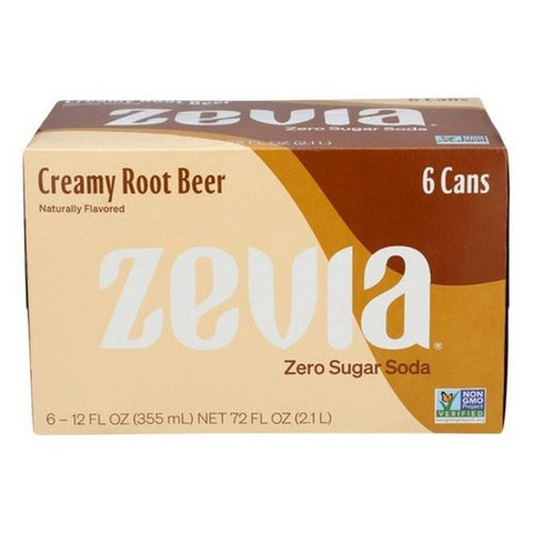 Zevia, Creamy Root Beer Zero Calorie Soda, 72 Oz (Case Of 4)