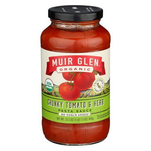 Muir Glen, Organic Chunky Tomato And Herb Pasta Sauce, 23.5 Oz (Case Of 12)