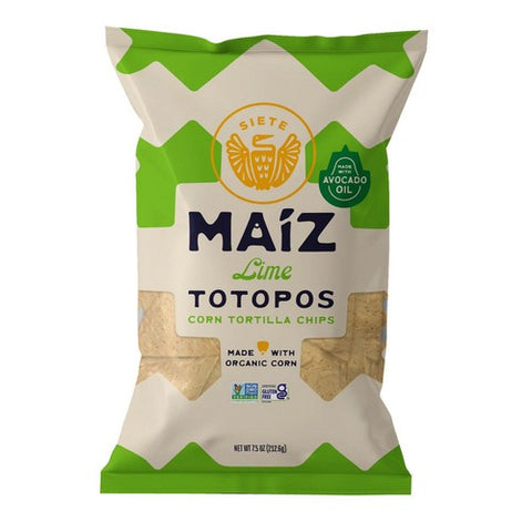 Siete, Maiz Lime Totopos Corn Tortilla Chips, 7.5 Oz (Case Of 6)