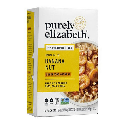 Purely Elizabeth, Superfood Oatmeal Banana Nut With Prebiotic Fiber, 9.12 Oz (Case Of 6)