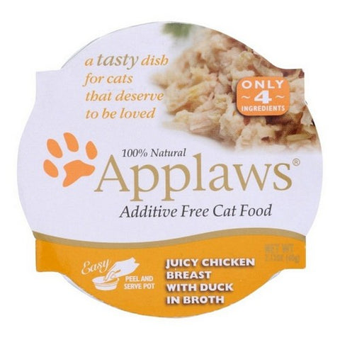 Applaws, Chicken Breast With Duck In Broth Cat Food Pot, 2.12 Oz(Case Of 10)