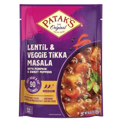 Patak's, Lentil And Veggie Tikka Masala Meal, 10.05 Oz(Case Of 6)