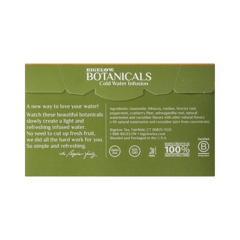 Bigelow, Botanicals Cold Water Infusion Herbal Tea Watermelon Cucumber Mint, 1.23 Oz