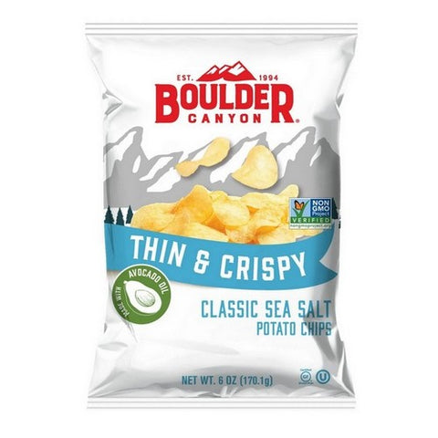 Boulder Canyon, Thin And Crispy Classic Sea Salt Potato Chips, 6 Oz(Case Of 12)
