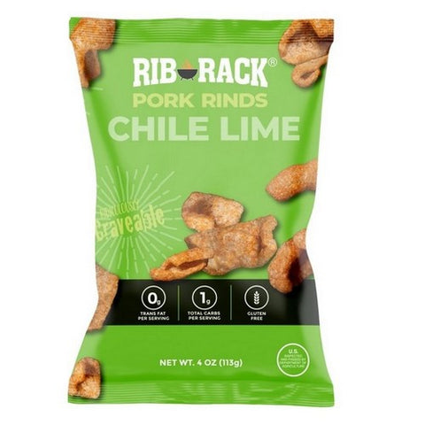 Rib Rack, Pork Rinds Chile Lime, 4 Oz(Case Of 12)