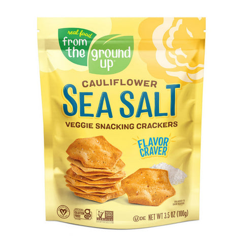 From The Ground Up, Cauliflower Snacking Crackers Sea Salt, 3.5 Oz(Case Of 6)
