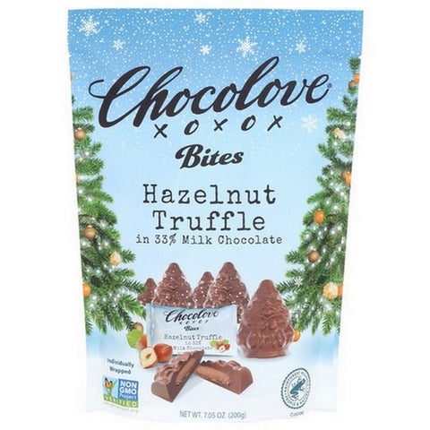 Chocolove, Holiday Hazelnut Truffle Milk Chocolate Bag, 7.05 Oz(Case Of 8)