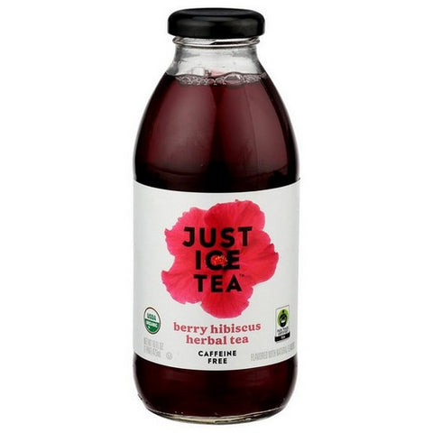 Just Ice Tea, Organic Herbal Tea Berry Hibiscus, 16 Oz(Case Of 12)