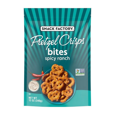 Snack Factory, Spicy Ranch Pretzel Crisps Bites, 12 Oz(Case Of 12)