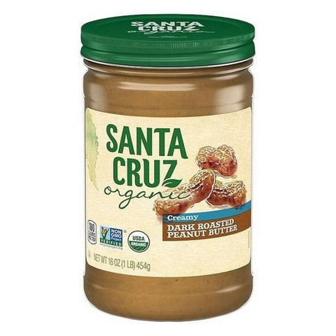 Santa Cruz, Organic Creamy Dark Roasted Peanut Butter, 16 Oz(Case of 12)