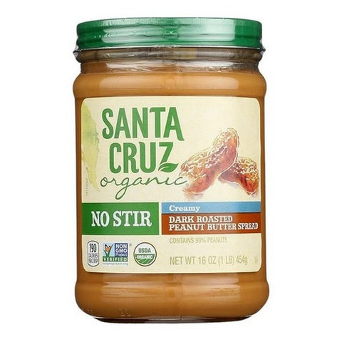 Santa Cruz, Organic Peanut Butter Dark Creamy, 16 Oz(Case of 12)