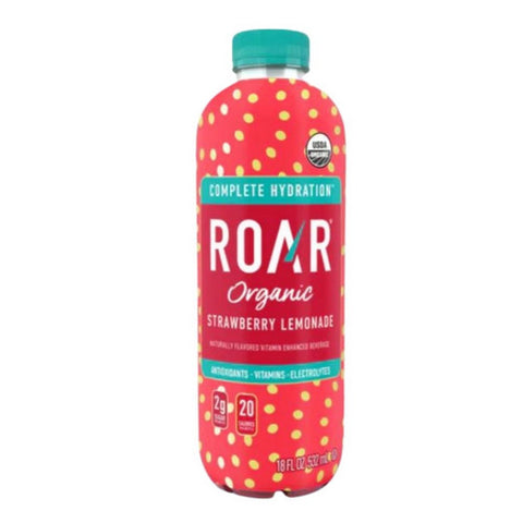Roar Beverages, Lemonade Beverage Strawberry, 18 Oz(Case Of 12)