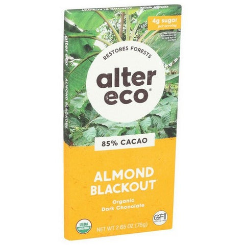 Alter Eco, Organic Dark Chococlate Almond Blackout Bar, 2.65 Oz(Case Of 12)