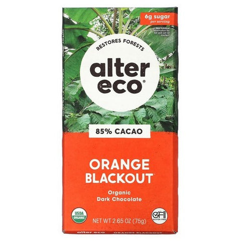 Alter Eco, Organic Dark Chococlate Orange Blackout, 2.65 Oz(Case Of 12)