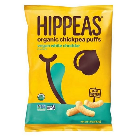 Hippeas, Organic Chickpea Puffs Vegan White Cheddar, 1.5 Oz(Case Of 6)