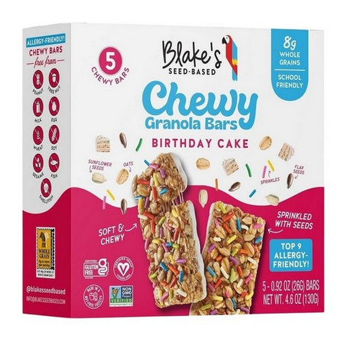 Blakes Seed Based, Chewy Granola Bar Birthday Cake, 4.6 Oz(Case Of 6)