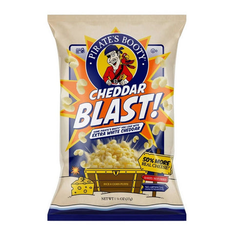 Pirate Brands, Cheddar Blast Rice And Corn Puffs, 1.25 Oz(Case Of 12)