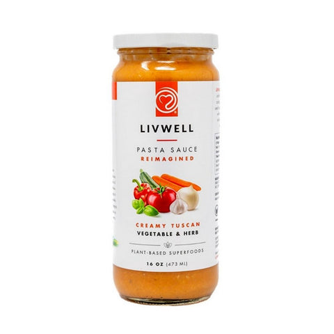Livwell Foods, Creamy Tuscan Vegetable And Herb Sauce, 16 Oz (Case Of 6)