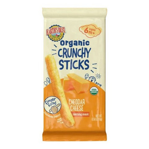 Earth's Best, Organic Crunchy Sticks Cheddar, 0.56 Oz (Case Of 5)