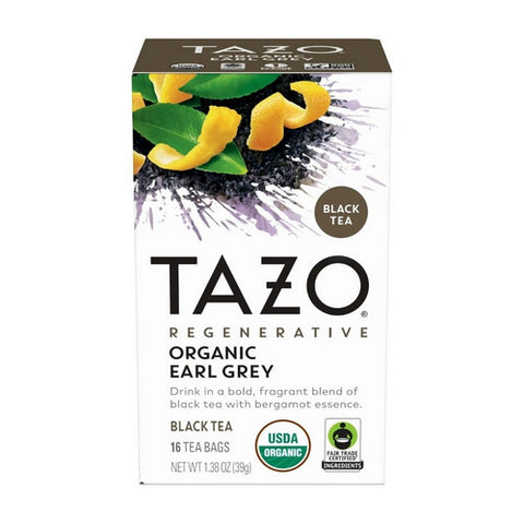 Tazo, Organic Black Earl Grey Tea, 16 Bags (Case Of 6)