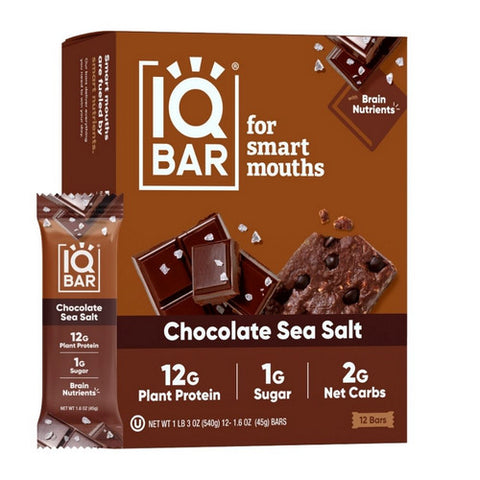 IQ Bar, Chocolate Sea Salt Bar, 1.6 Oz(Case Of 12)