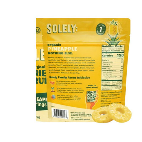 Solely, Organic Dried Fruit Pineapple Rings, 5.5 Oz(Case Of 6)