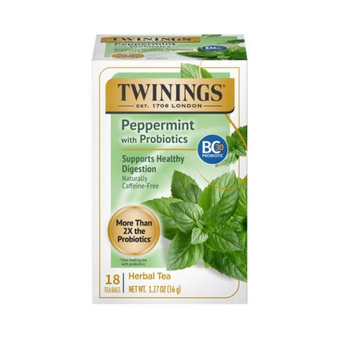 Twinings Tea, Probiotics Peppermint And Fennel Tea, 18 Bags(Case Of 6)
