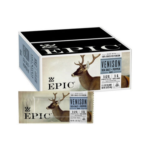 Epic Provisions, Sea Salt & Pepper Venison Bar, 1.3 Oz(Case Of 12)