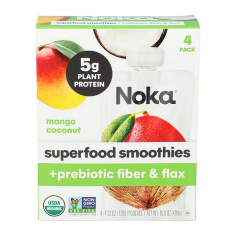 Noka, Superfood Smoothie Mango Coconut Plus Prebiotic Fiber, 16.9 Oz(Case Of 6)