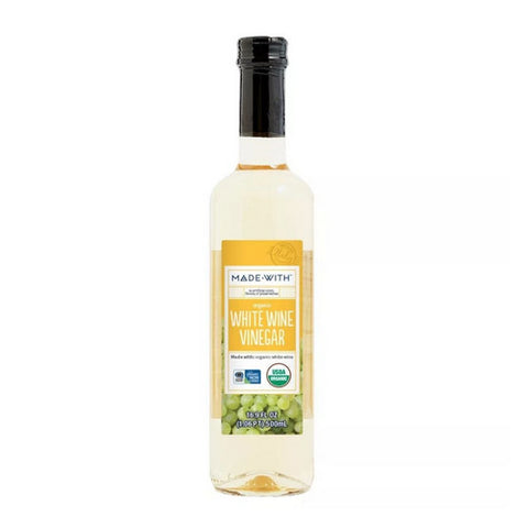 Made With, All Natural Organic White Wine Vinegar, 16.9 Oz(Case Of 12)