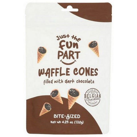Just The Fun Part, Waffle Cones Filled With Dark Chocolate Mini, 4.23 Oz(Case Of 6)