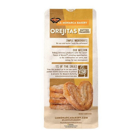 La Monarca Bakery, Orejitas Butter Palmiers Cookies, 3.4 Oz(Case Of 8)