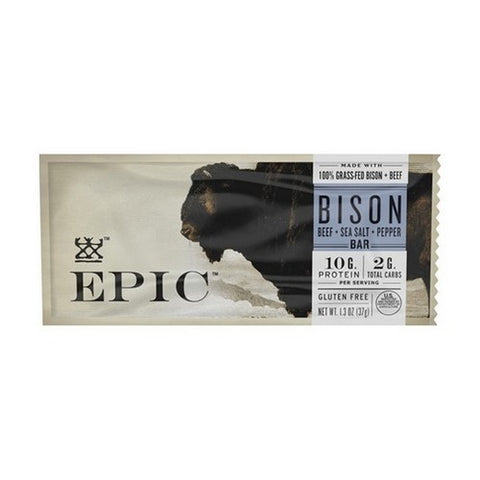 Epic Provisions, Bison With Beef Sea Salt Pepper Bar, 1.3 Oz(Case Of 12)