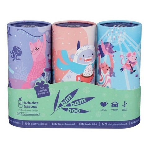 Bim Bam Boo, Holiday Tubular Tissues, 3 Count(Case Of 16)