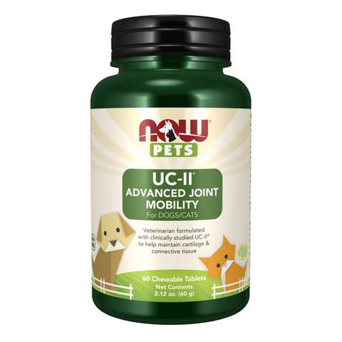 Now Foods, UC-II Advanced Joint Mobility Chewable Tablets for Dogs & Cats, 60 Tabs