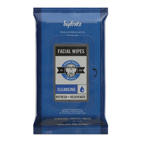 Game Face, Cleansing Facial Wipes, 25 Count