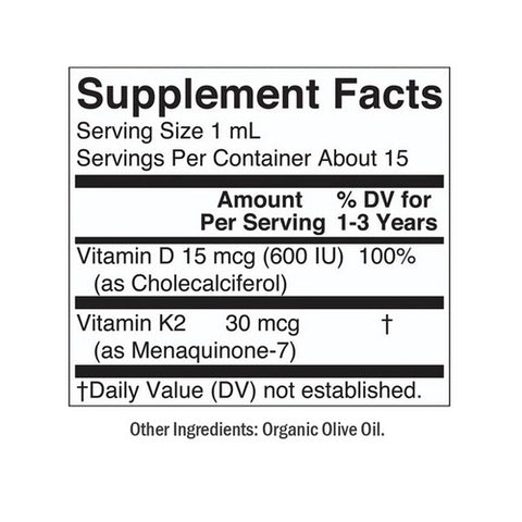 MaryRuth's, Toddler Vitamin D3 And K2, 0.5 Oz