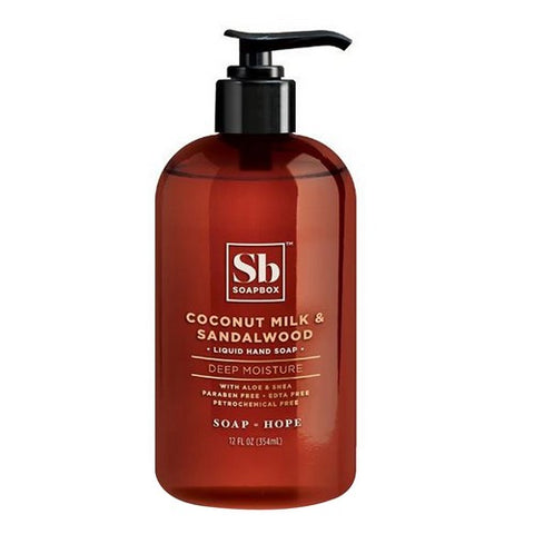 Soapbox, Liquid Hand Soap Deep Moisture Coconut Milk & Sandalwood, 12 Oz