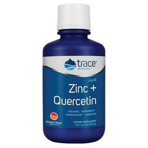 Trace Minerals, Liquid Zinc + Quercetin Orange Mango Flavor, 16 Oz