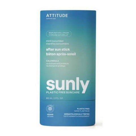 Attitude, After Sun Stick SPF 30 Sunly Plastic Free Mint And Cucumber, 2 Oz
