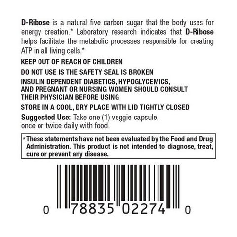 Vita plus, Vita Plus D Ribose, 700 Mg, 60 Veggie Capsules